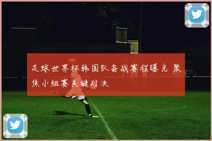 足球世界杯韩国队备战赛程曝光 聚焦小组赛关键对决